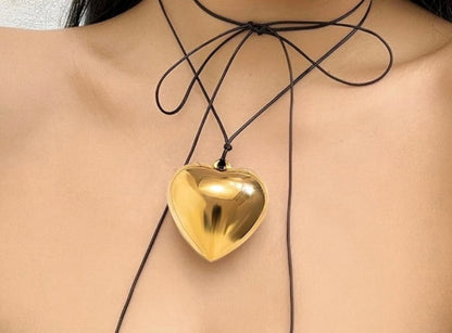 Love is Kind Chunky Heart Necklace (Gold/Silver)