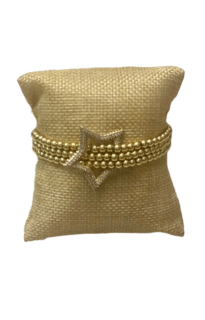 Star Gold Stack Beads Bracelet