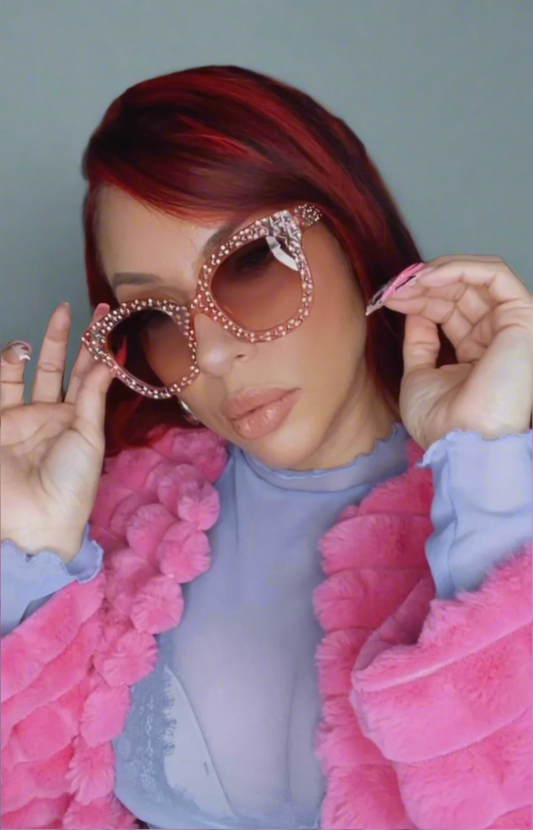 STACIE BLING SUNGLASSES (PINK) FINAL SALE