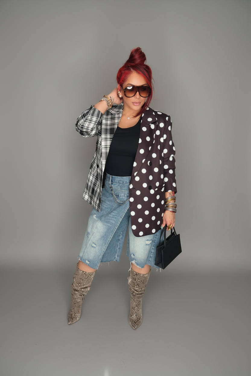 The Bella Mix Polka Blazer