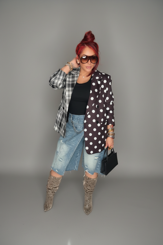 The Bella Mix Polka Blazer