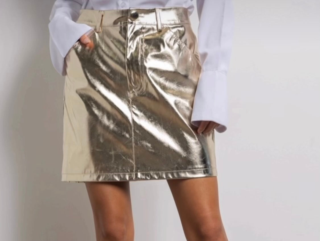 SILVER METALLIC SKIRT