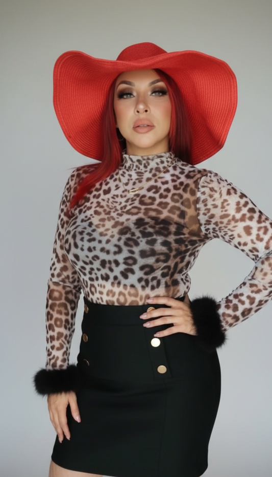LEOPARD MESH BODYSUIT (FINAL SALE)