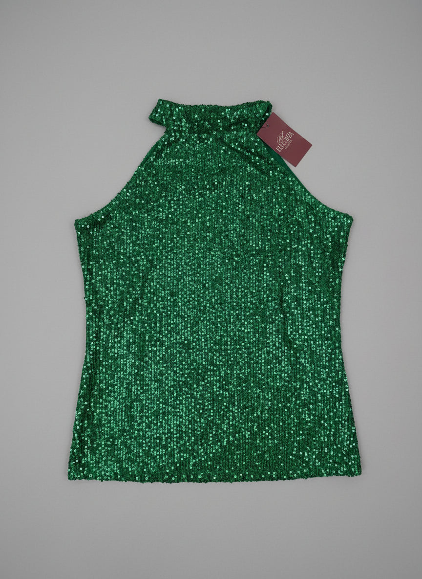 GISELLE SEQUIN HALTER TOP