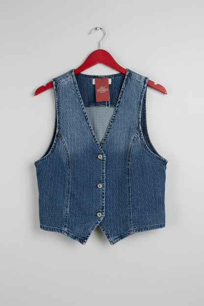 Textured Denim vest