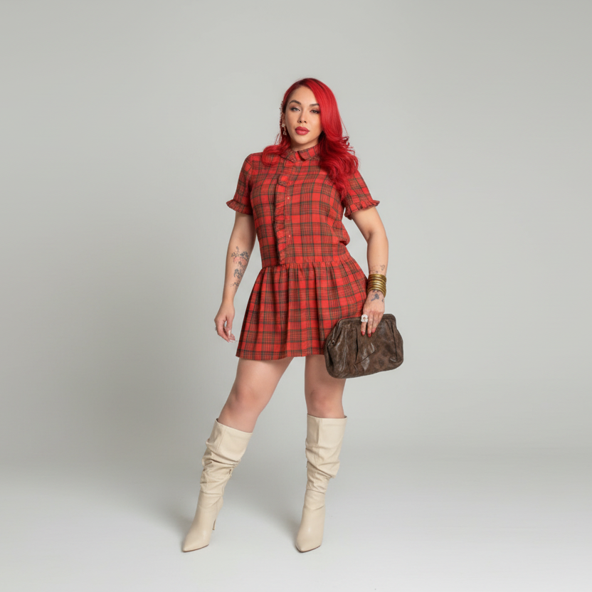 ALLISON PLAID DRESS