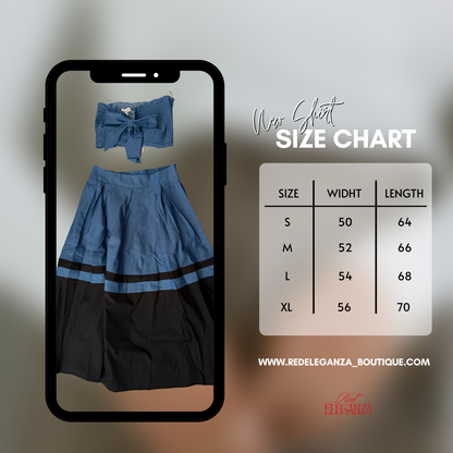 Denim Mesh Maxi Dress