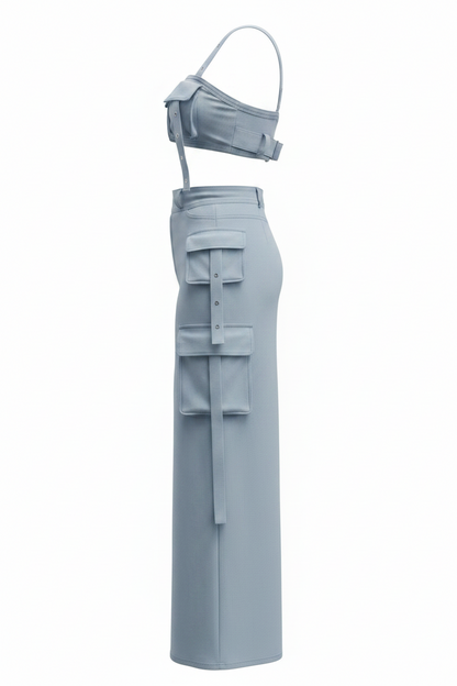 Cargo Skirt & Crop Top Set | Edgy Streetwear