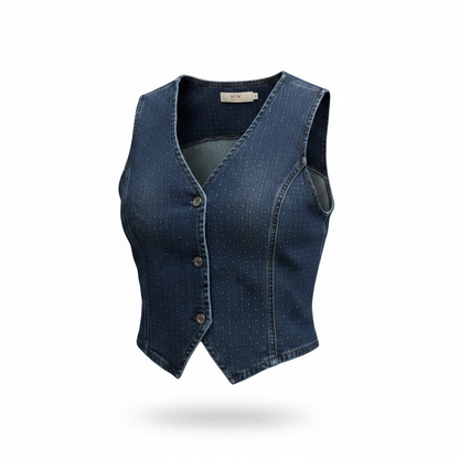 Textured Denim vest