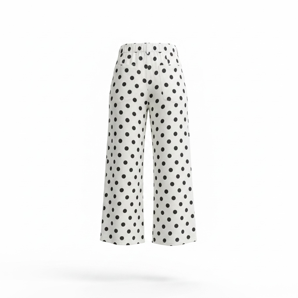 Lucia Black and White Polka Dot Wide-Leg Pants