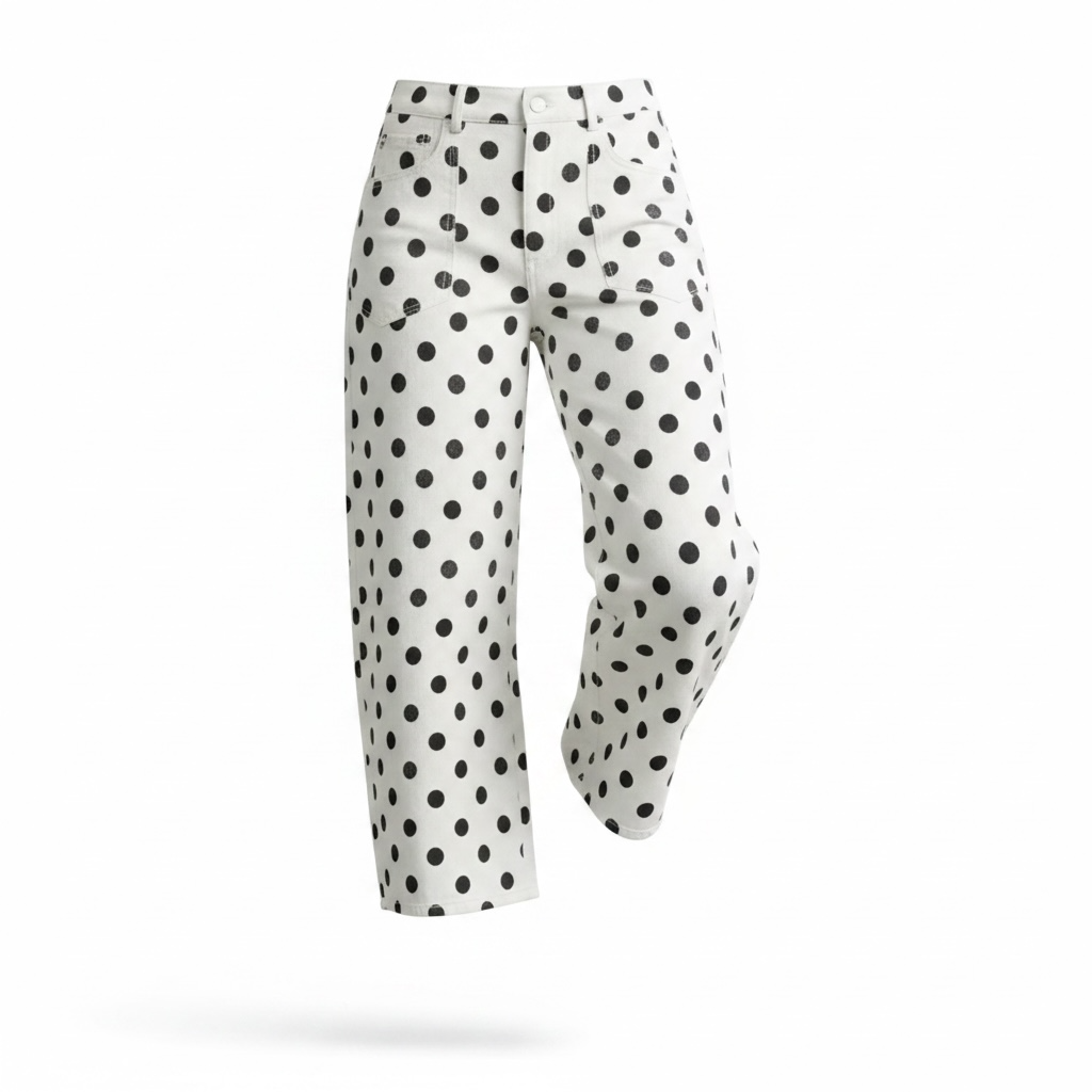Lucia Black and White Polka Dot Wide-Leg Pants