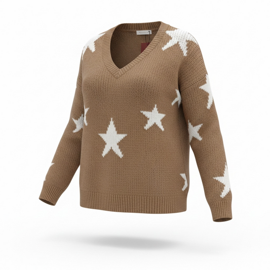 Christy Star Print Sweater