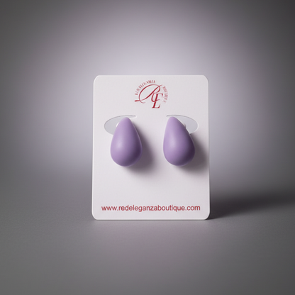 Tear Drop Purple Earrings