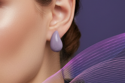 Tear Drop Purple Earrings
