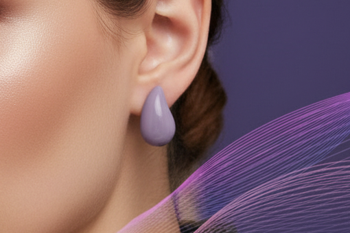 Tear Drop Purple Earrings