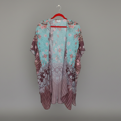 BLISSFUL KIMONO (RED & BROWN)