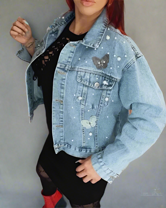 MONIQUE PEARL DENIM JACKET