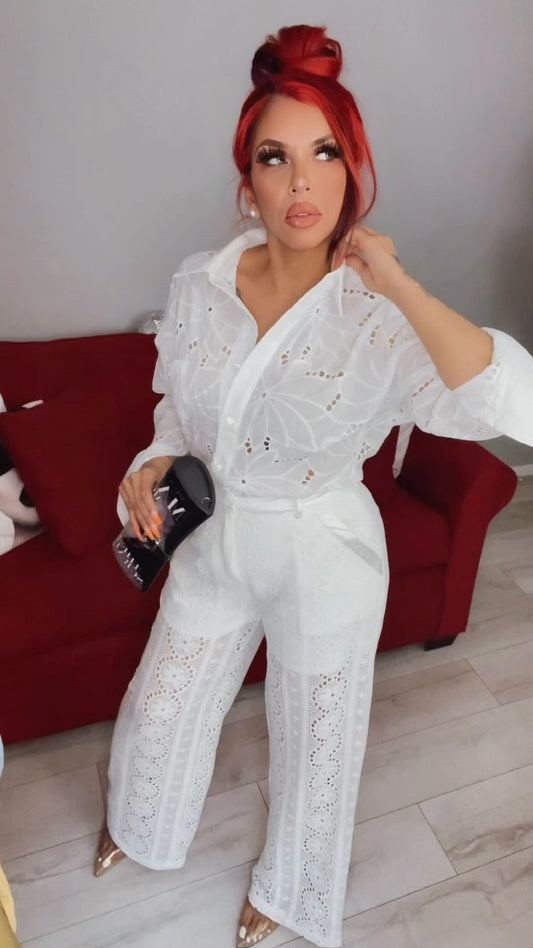 VENEZIA EMBROIDERY PANTS (WHITE)