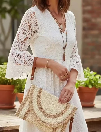 BOHO STRAW CLUTCH